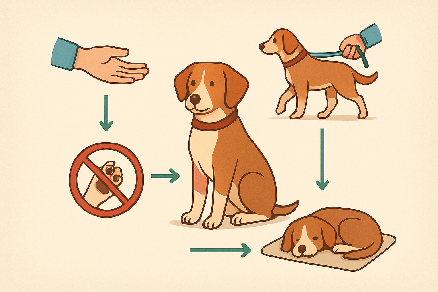 Basic dog training rules for responsible owners: diagram of key elements