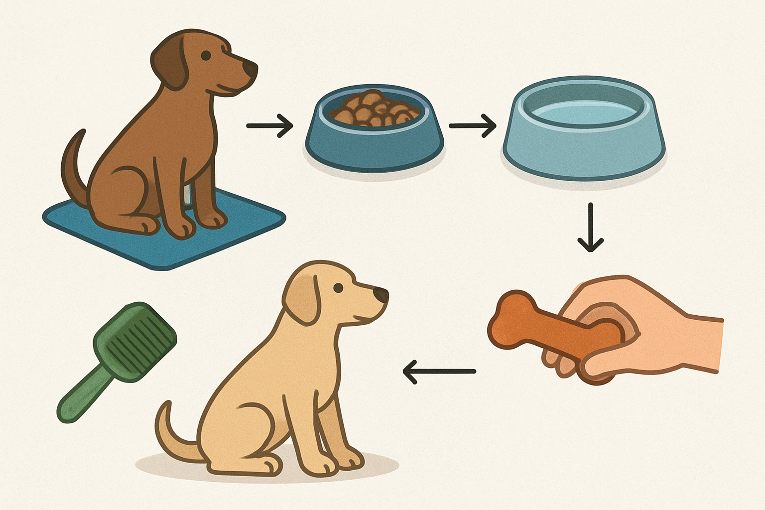 Daily dog care checklist for busy owners: diagram of key elements