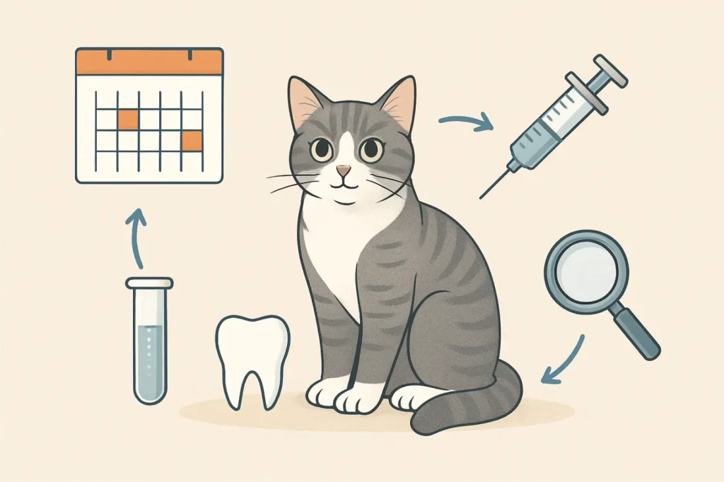 Preventive care schedule for indoor cats: practical guide illustration