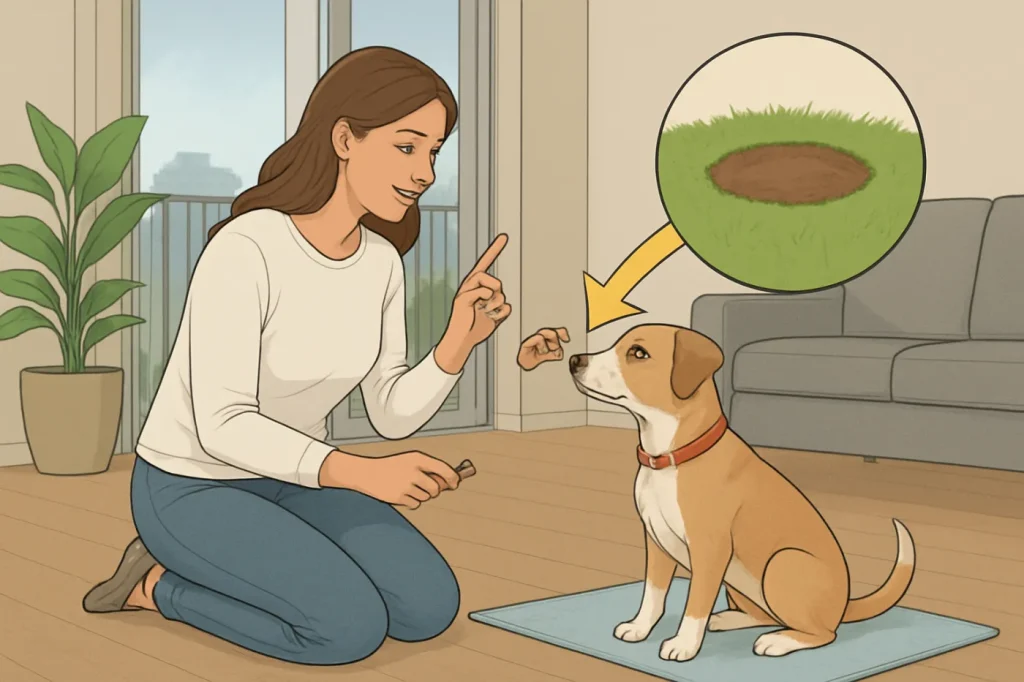 House training a rescue dog in an apartment: practical guide illustration