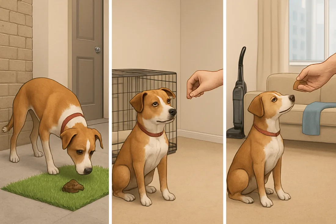House training a rescue dog in an apartment: visual comparison of options