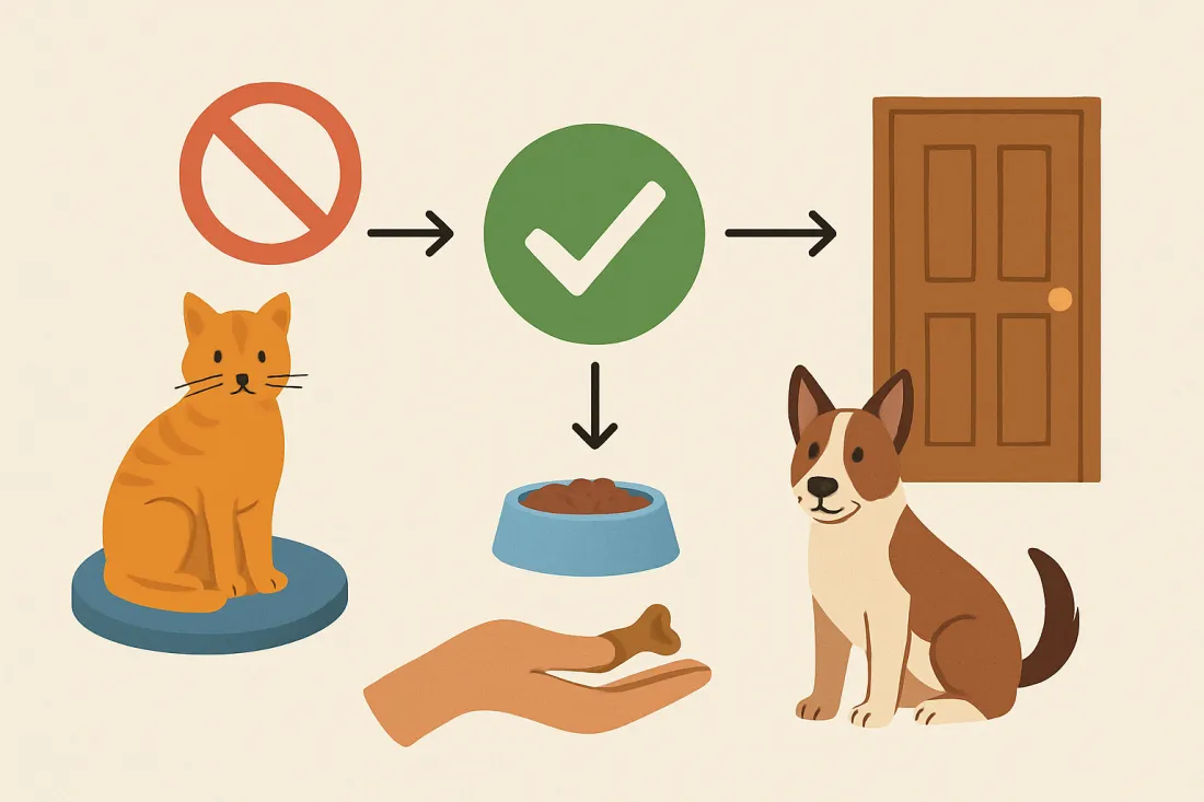 Basic house rules for dogs and cats: diagram of key elements