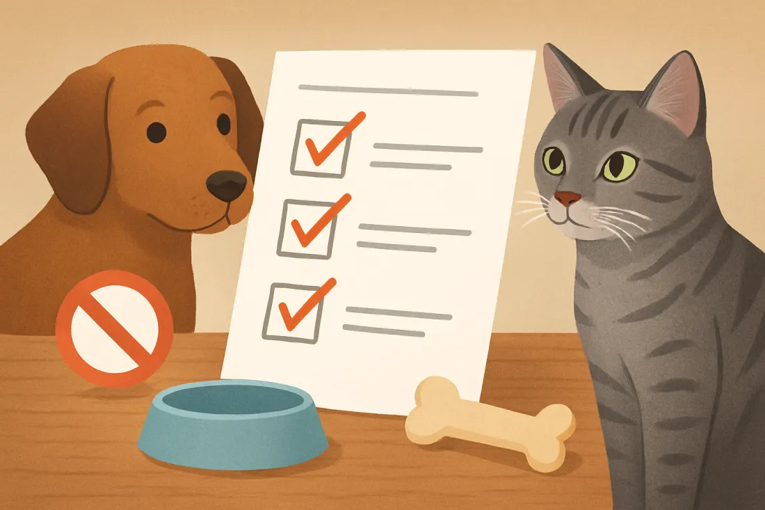 Basic house rules for dogs and cats: practical checklist before acting