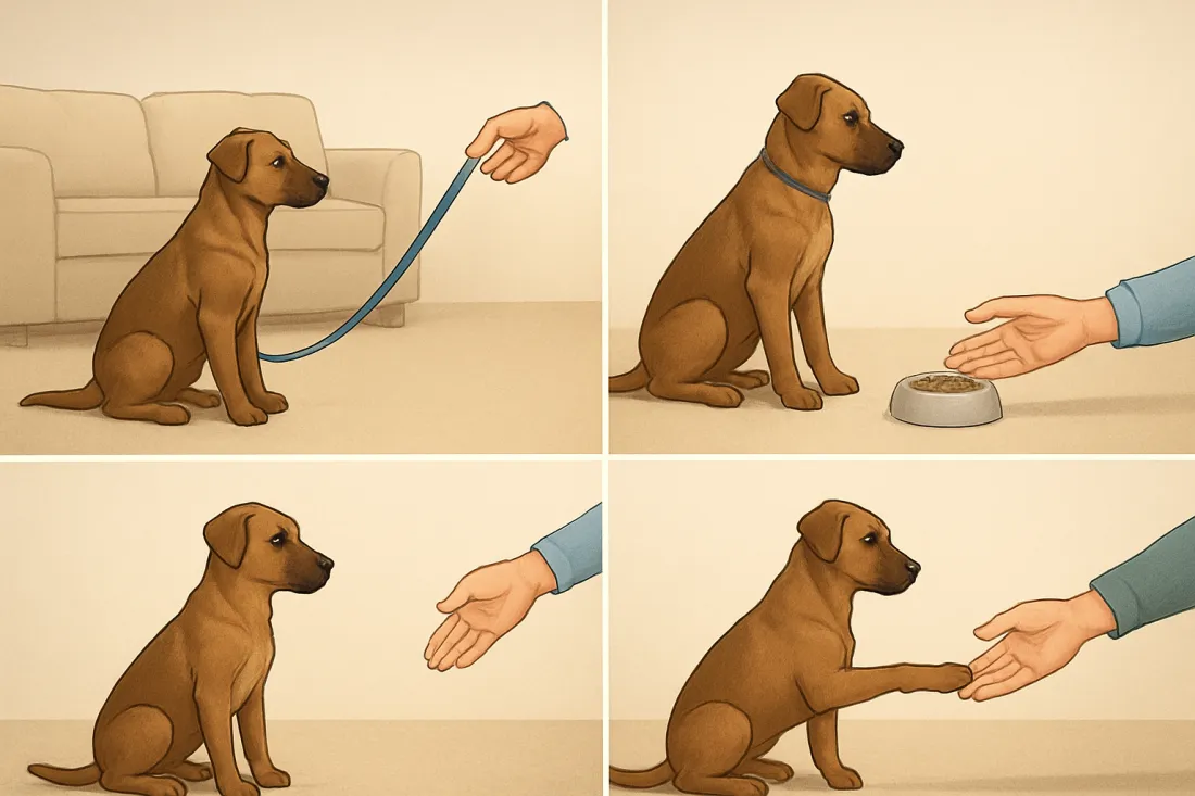 Basic obedience training for rescue dogs: visual comparison of options