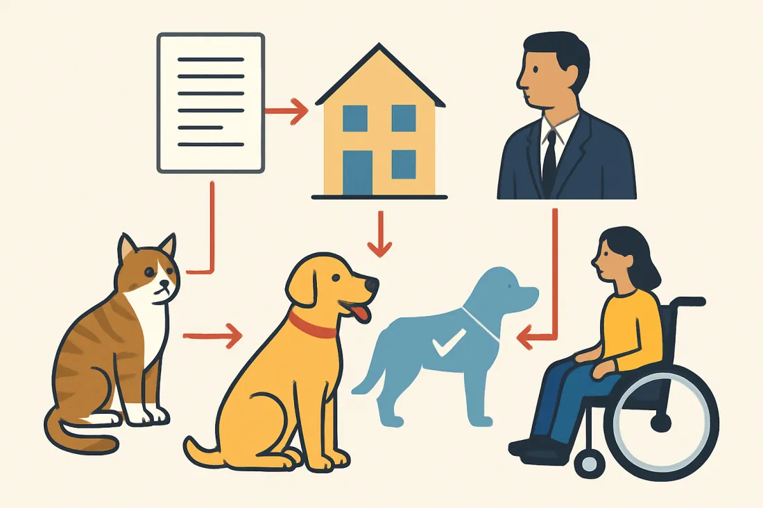 Pet rules for renters in the us: diagram of key elements