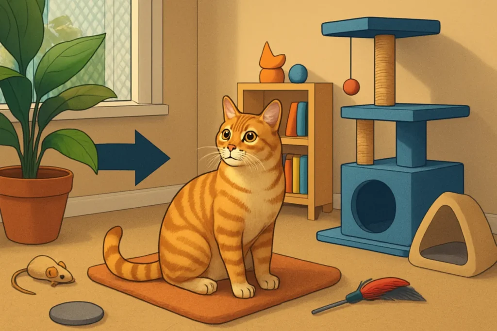 How to keep an indoor cat happy and safe: practical guide illustration