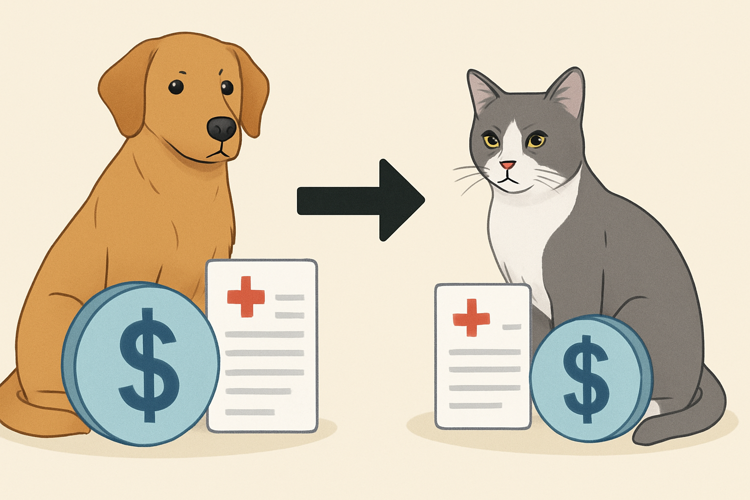 Annual vet costs for dogs and cats in the us: visual comparison of options