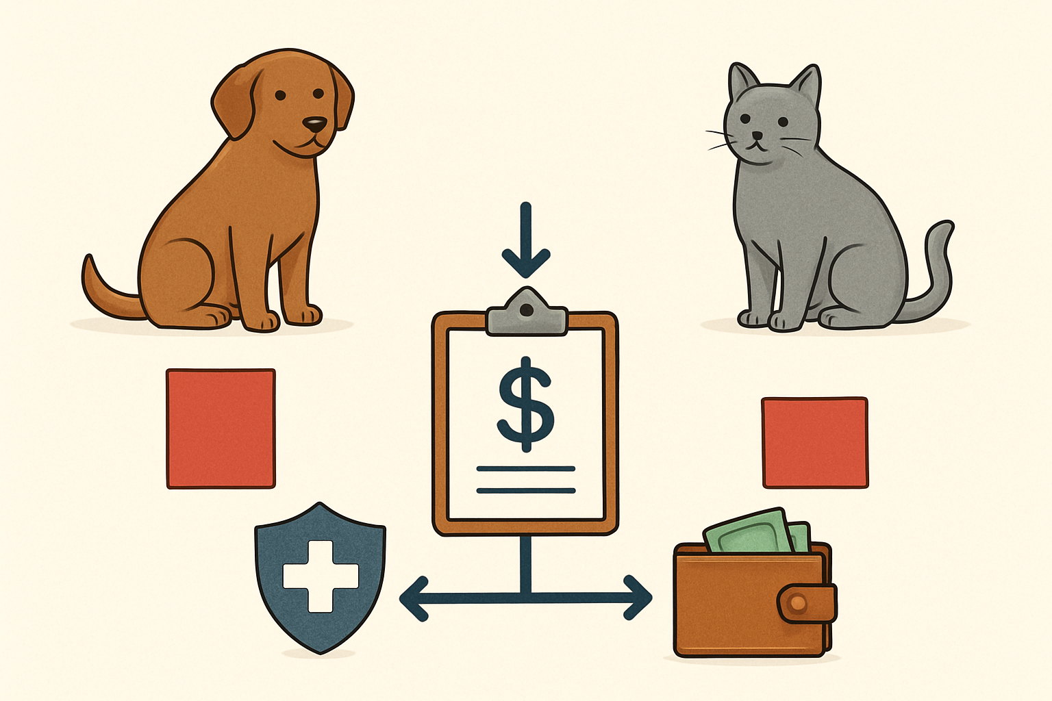 Annual vet costs for dogs and cats in the us: diagram of key elements