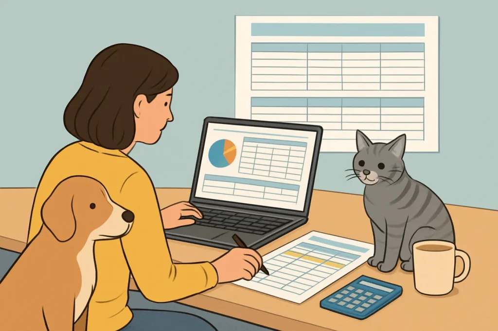 Multi pet household budget template: practical guide illustration