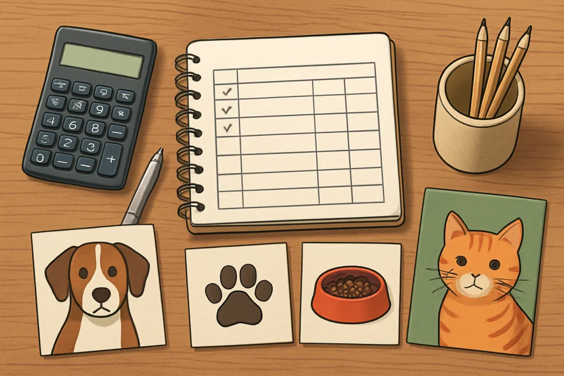 Multi pet household budget template: visual comparison of options