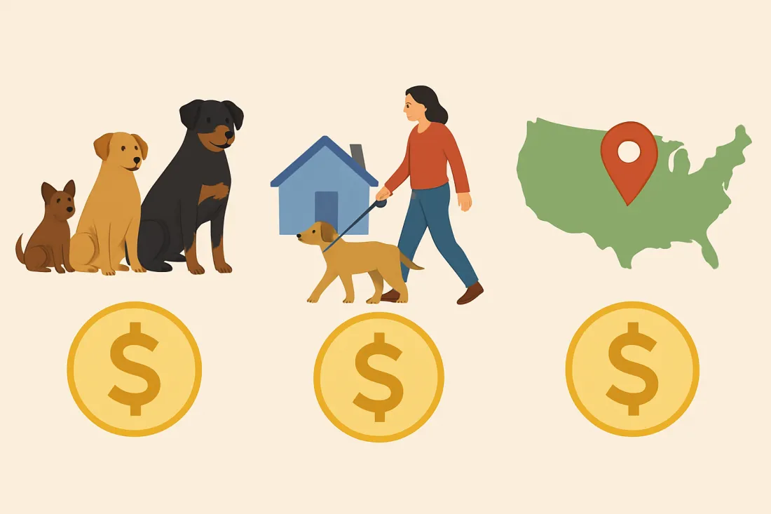 Dog annual cost calculator: visual comparison of options