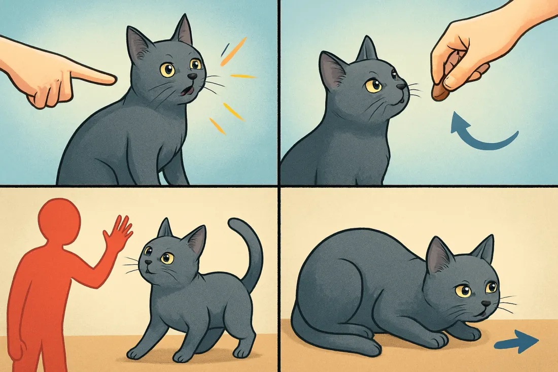 Cat training mistakes to avoid: visual comparison of options
