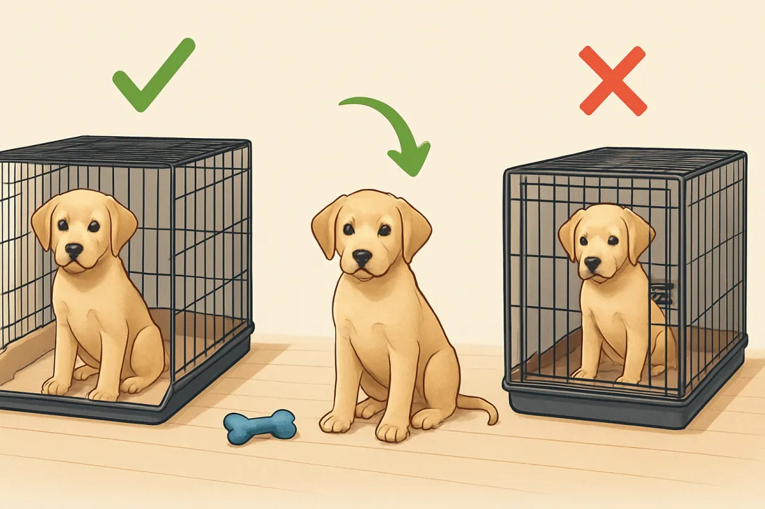How to avoid crate training mistakes: visual comparison of options