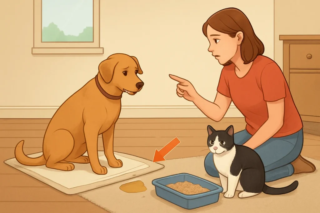 House training mistakes to avoid with dogs and cats: practical guide illustration