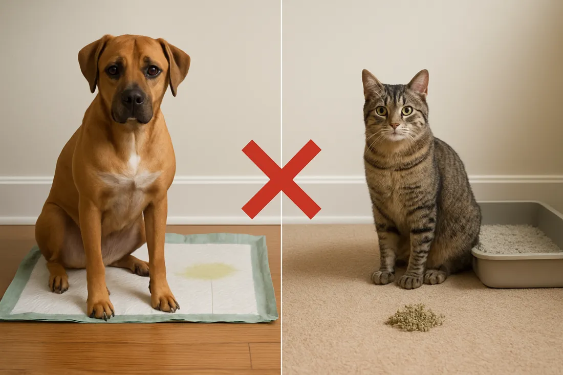 House training mistakes to avoid with dogs and cats: visual comparison of options