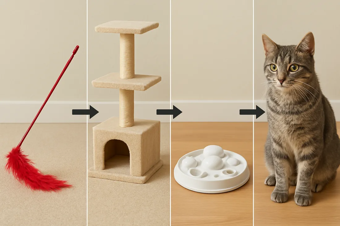 How to avoid boredom in indoor cats: visual comparison of options