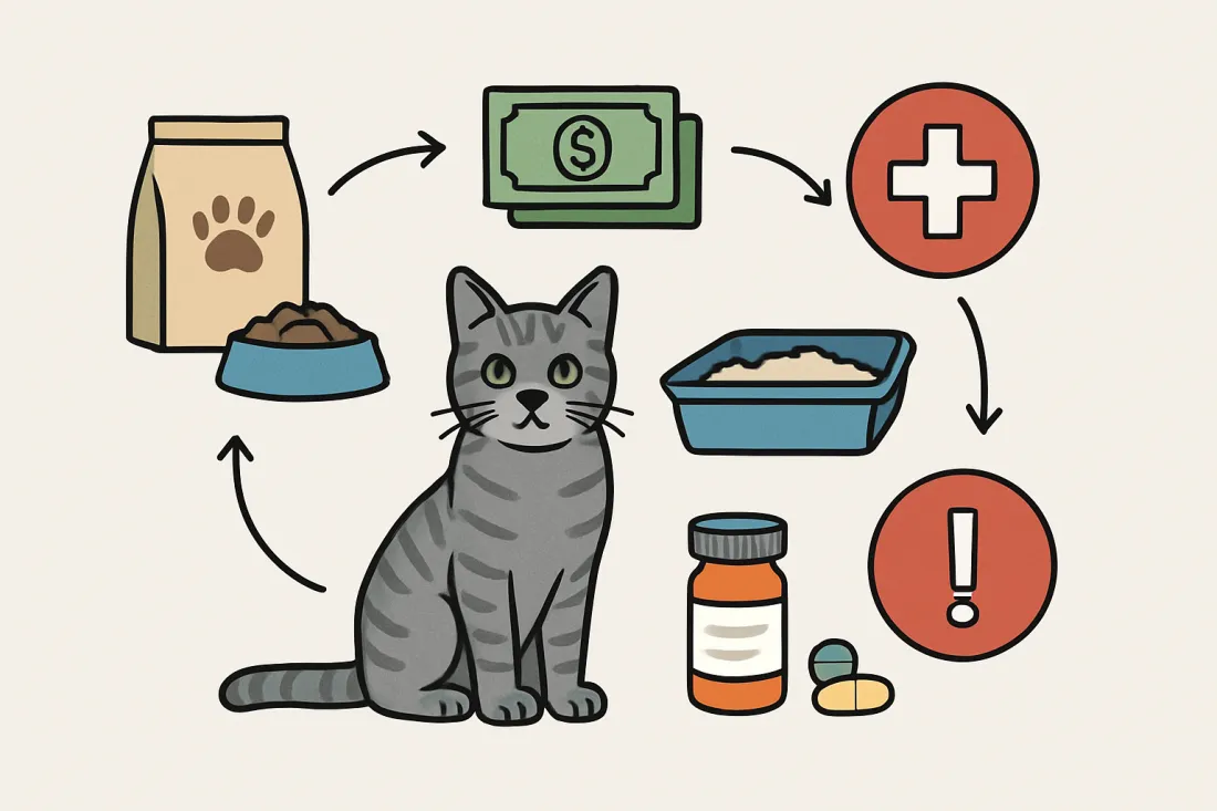 How much does a cat really cost monthly: diagram of key elements