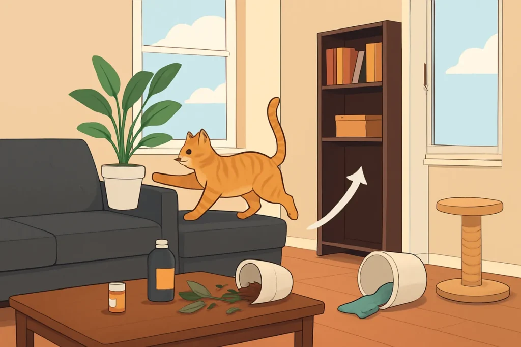 How to cat proof an apartment to avoid accidents: practical guide illustration
