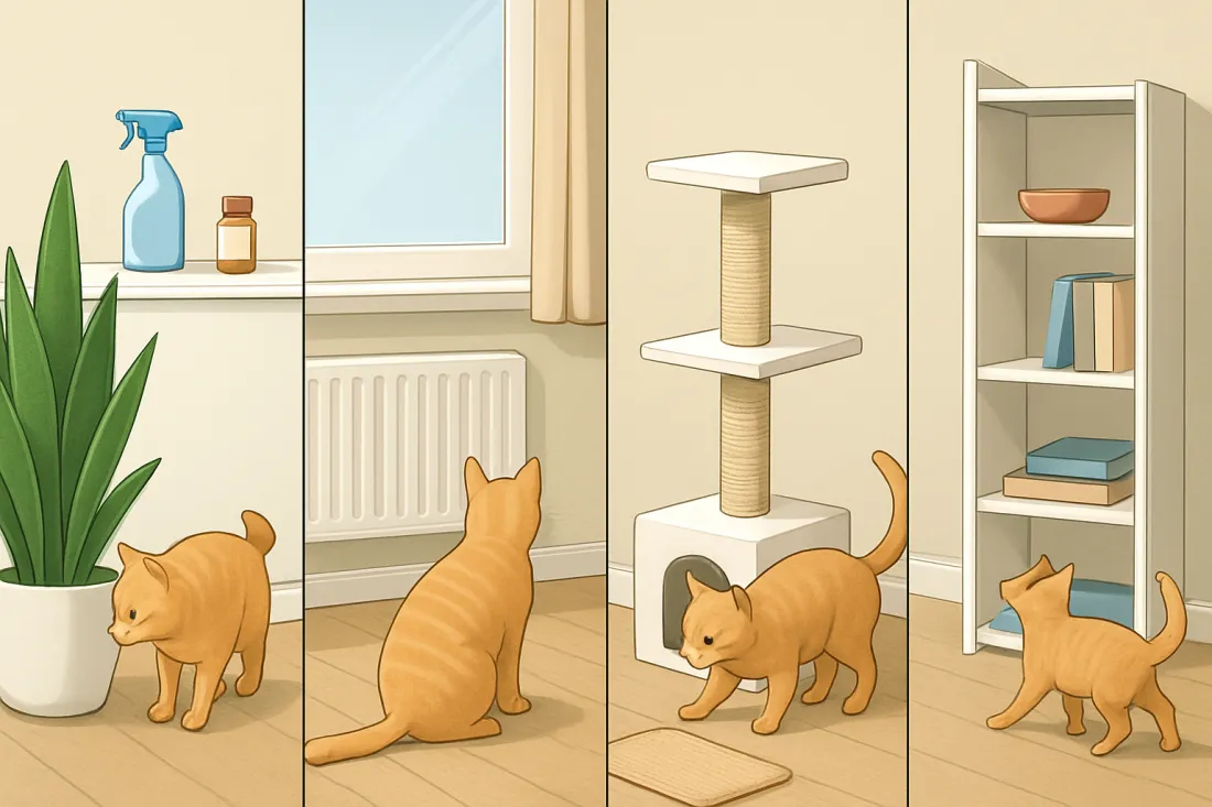 How to cat proof an apartment to avoid accidents: visual comparison of options