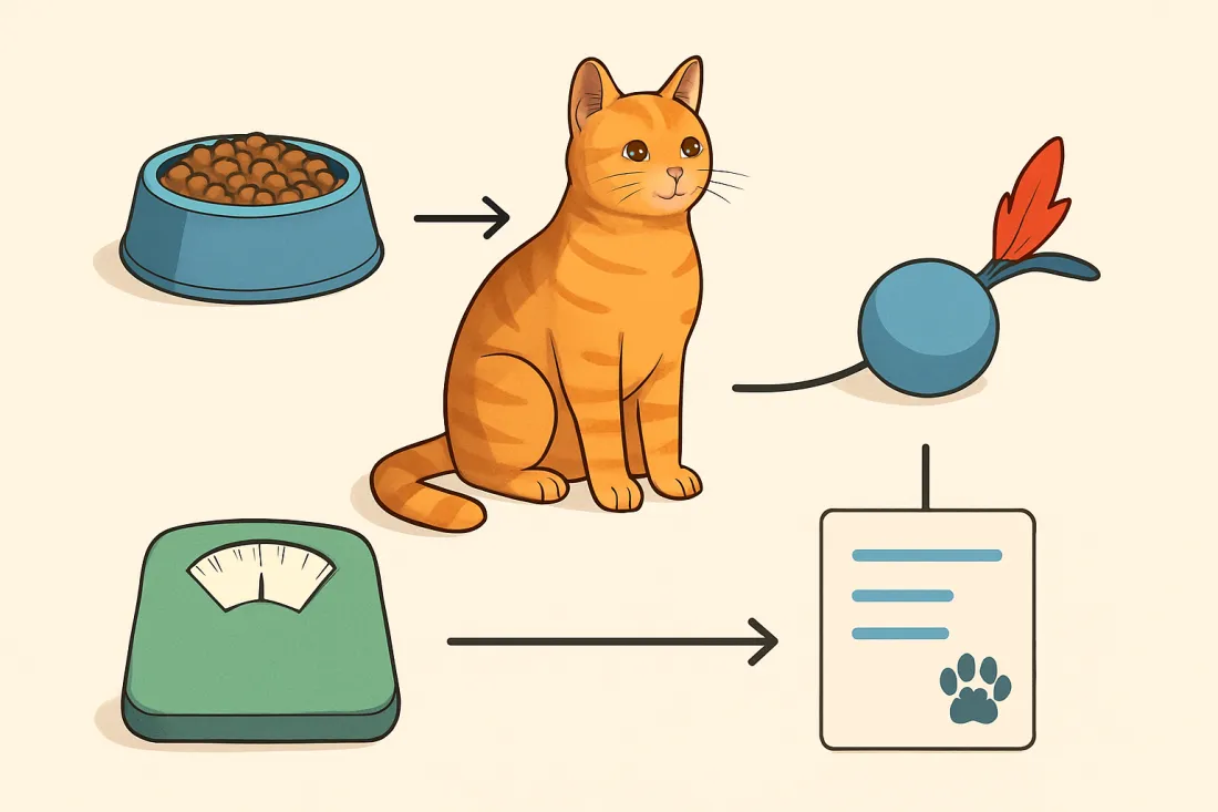 How to avoid obesity in indoor cats: diagram of key elements