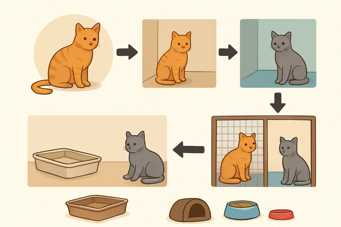 Mistakes to avoid when introducing a new cat to your home: diagram of key elements