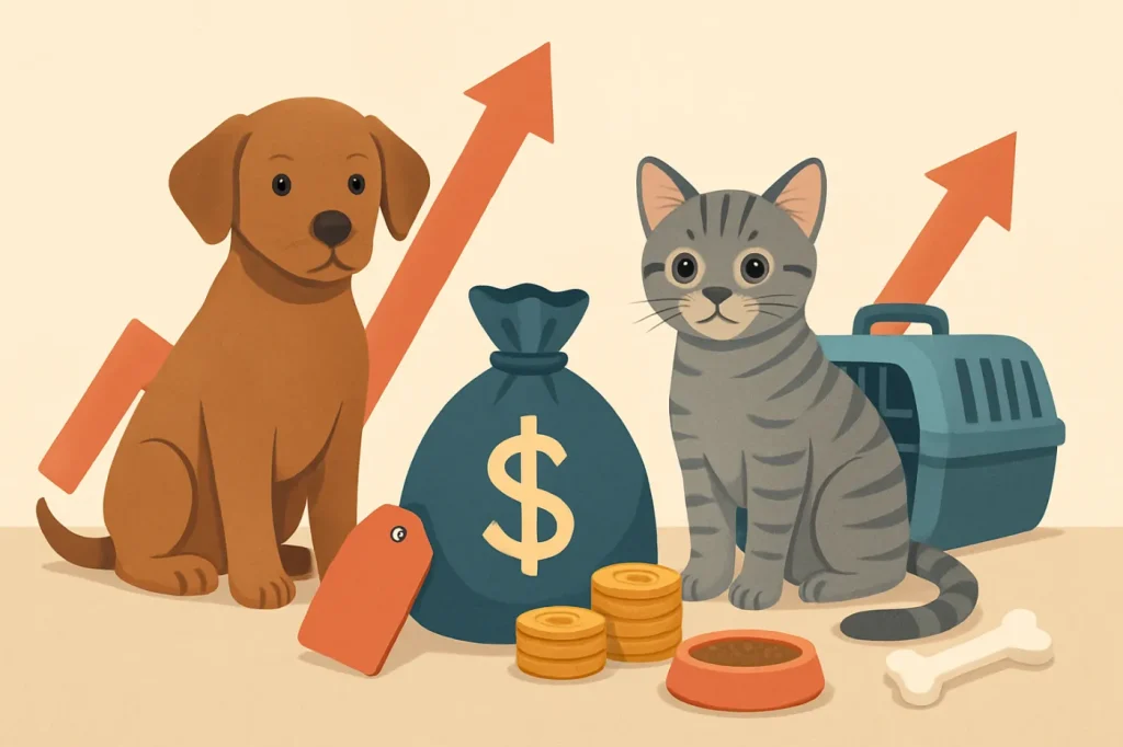 First year cost of owning a puppy or kitten: practical guide illustration