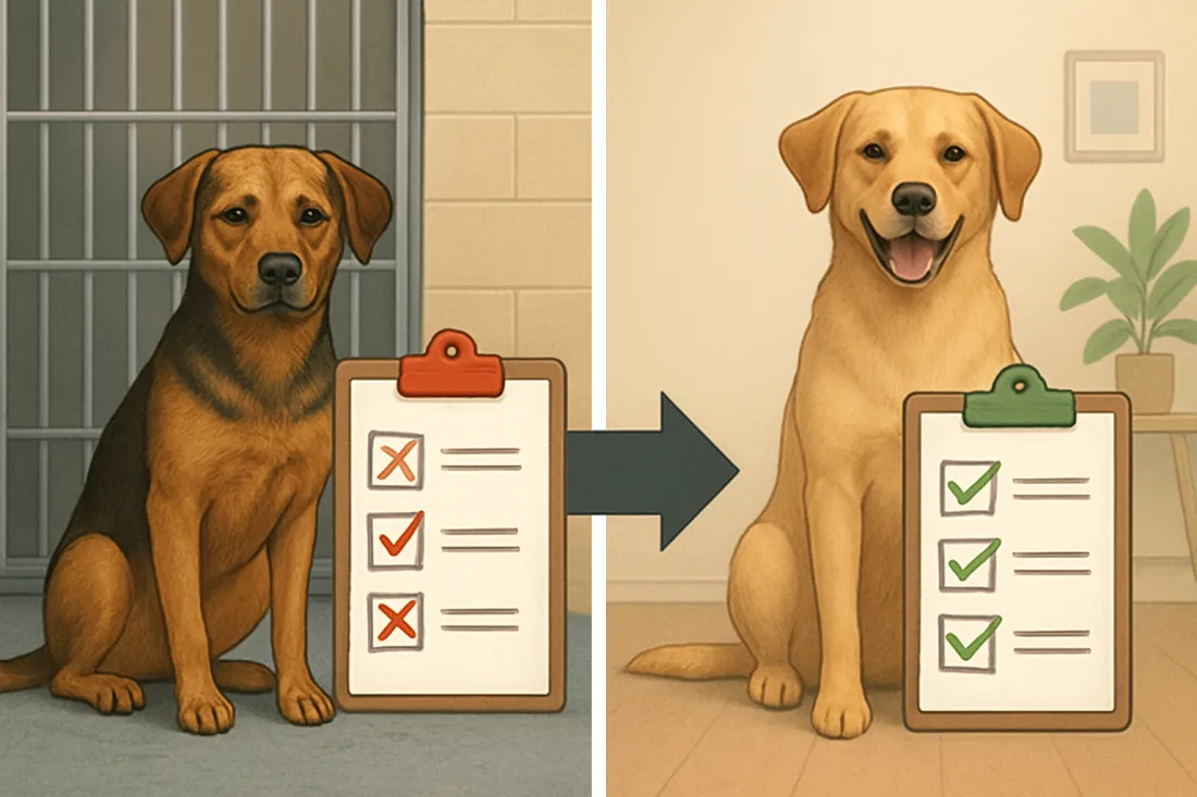 Are shelter dogs more likely to have behavior problems: visual comparison of options