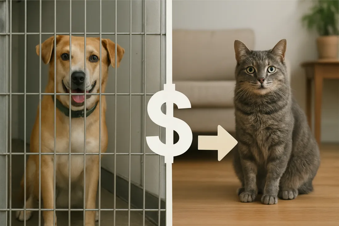 True cost of adopting a shelter pet: visual comparison of options