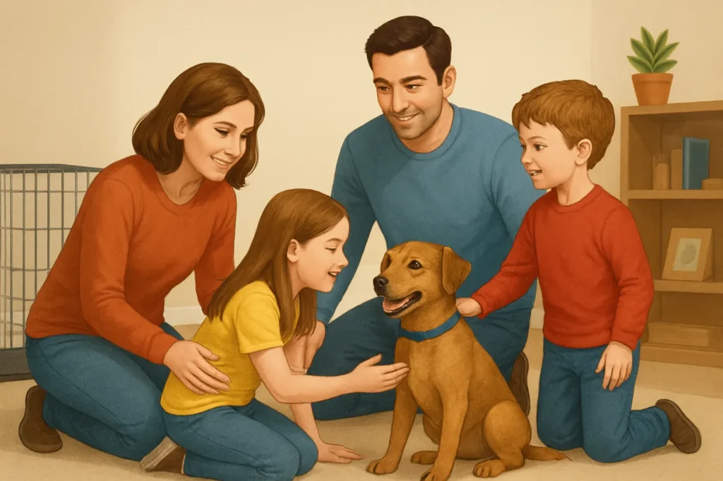 How to safely adopt a shelter dog with young children: practical guide illustration