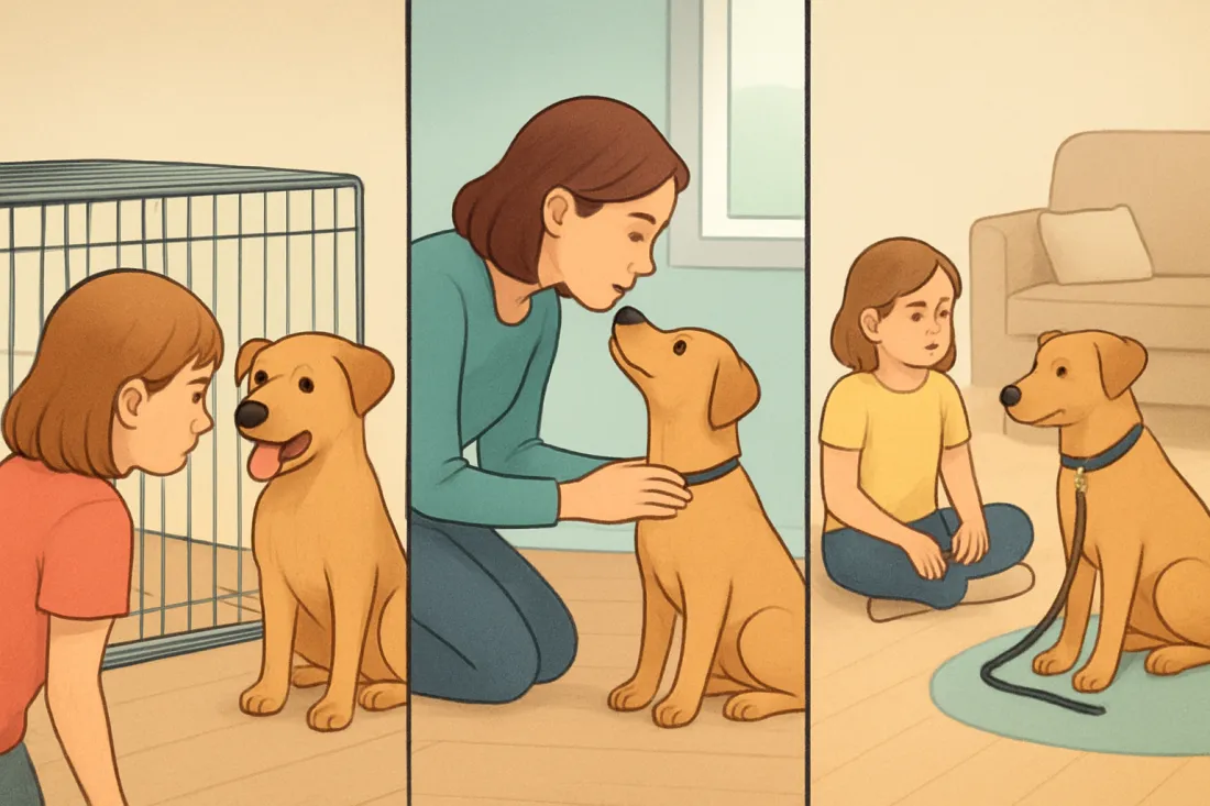 How to safely adopt a shelter dog with young children: visual comparison of options