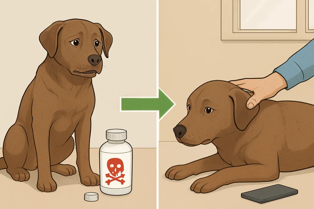 What to do if your dog eats something toxic: visual comparison of options