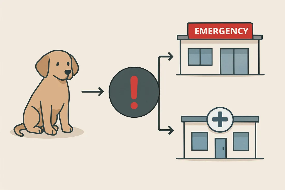 Should i wait for my regular vet or go to emergency: diagram of key elements