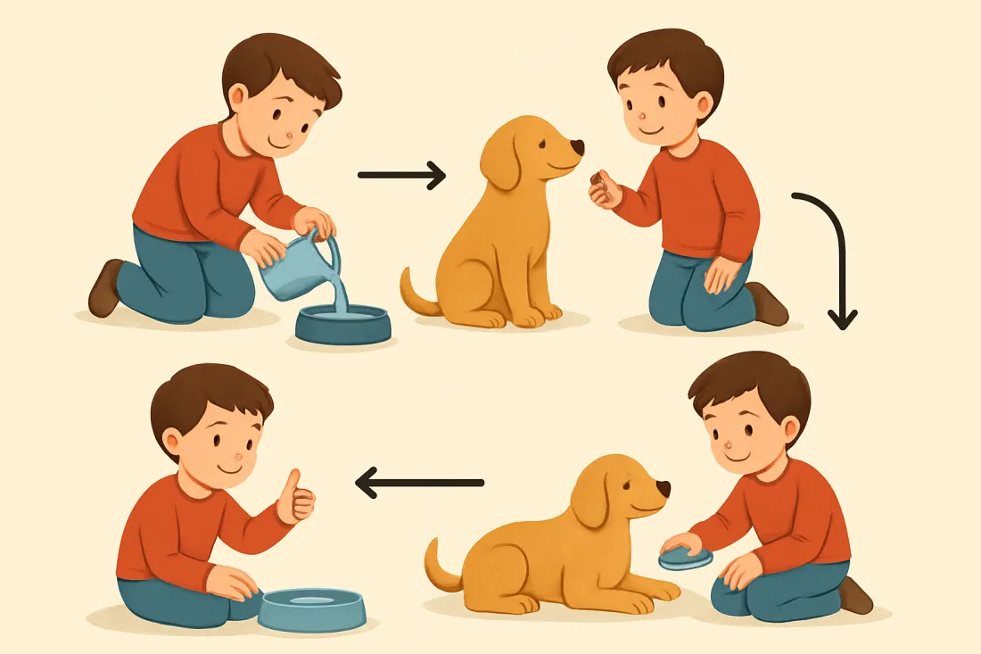 Teaching kids responsible pet ownership: diagram of key elements