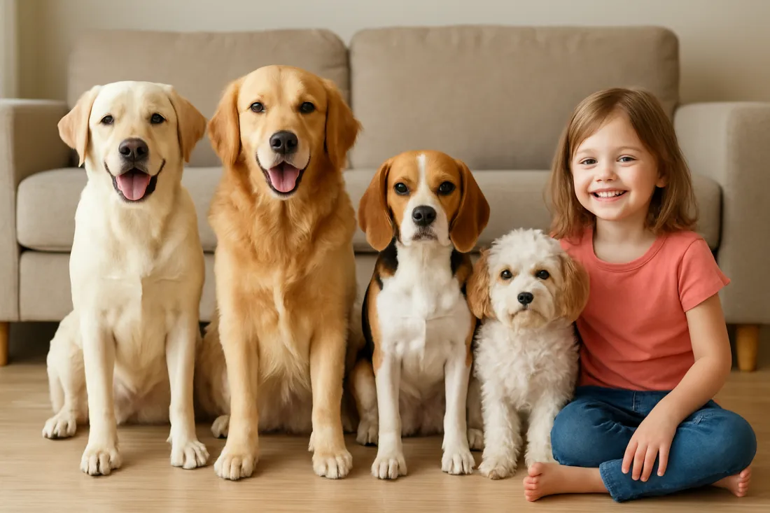 Best dog breeds for families with kids in the us: visual comparison of options