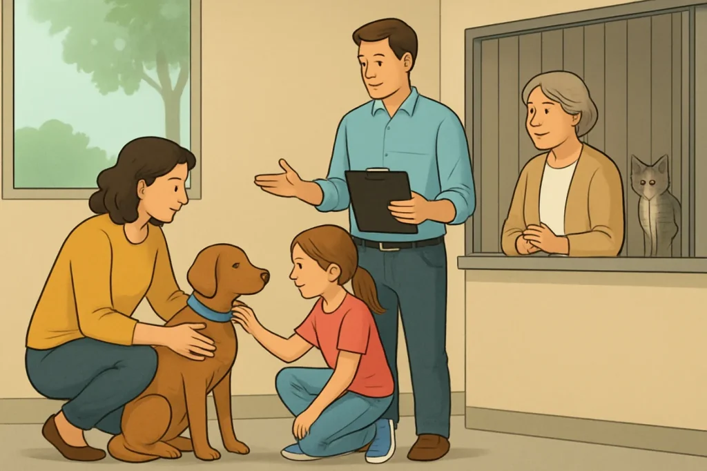 Pet adoption requirements for families with children: practical guide illustration