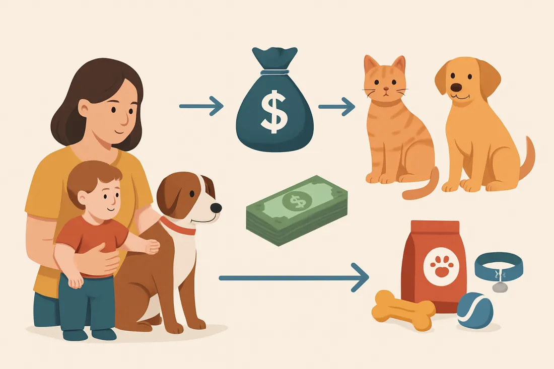 Pet costs for families with children: diagram of key elements