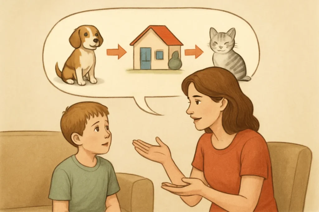 How to explain pet adoption to a child: practical guide illustration