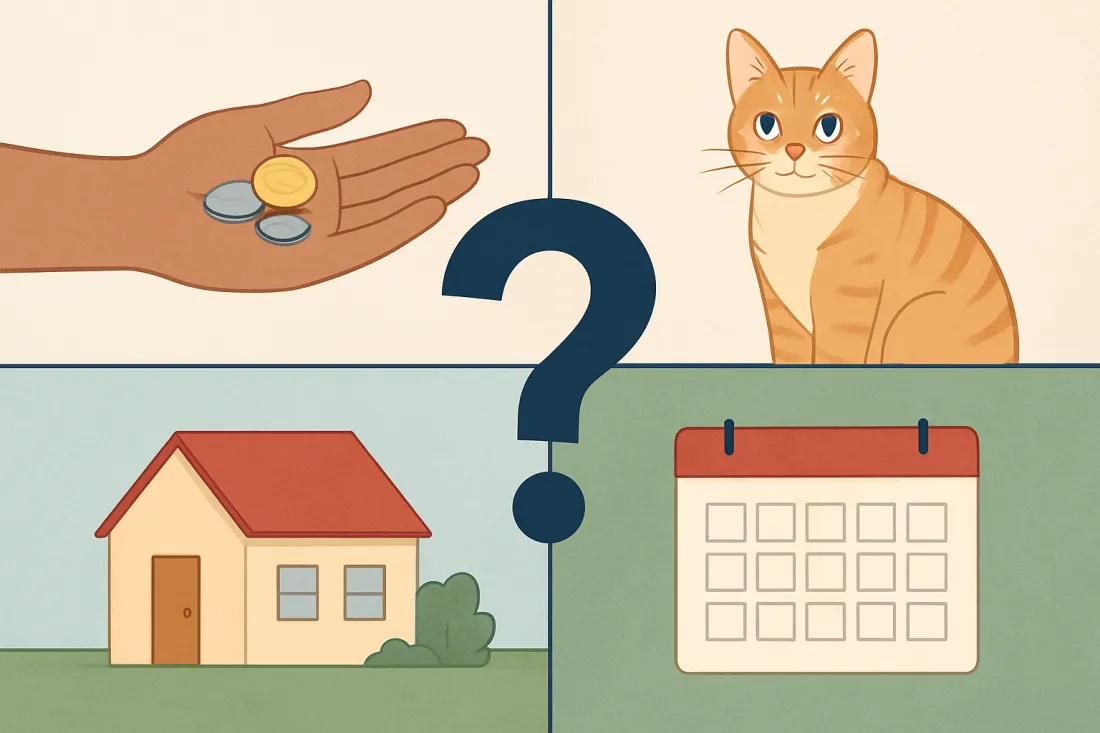 Questions to ask yourself before adopting a cat: visual comparison of options