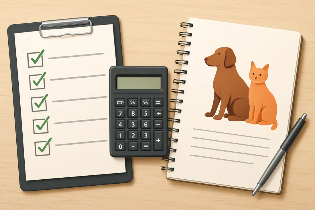 Pet expense checklist for the year: visual comparison of options