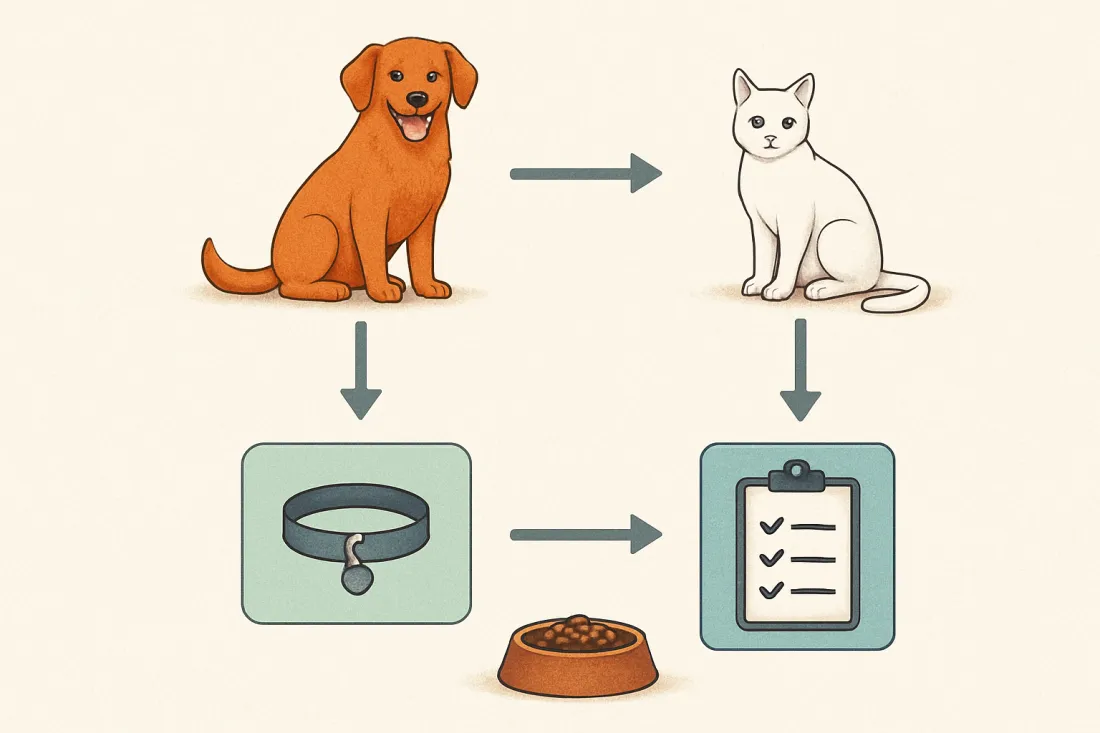 Low maintenance pets for busy owners: diagram of key elements