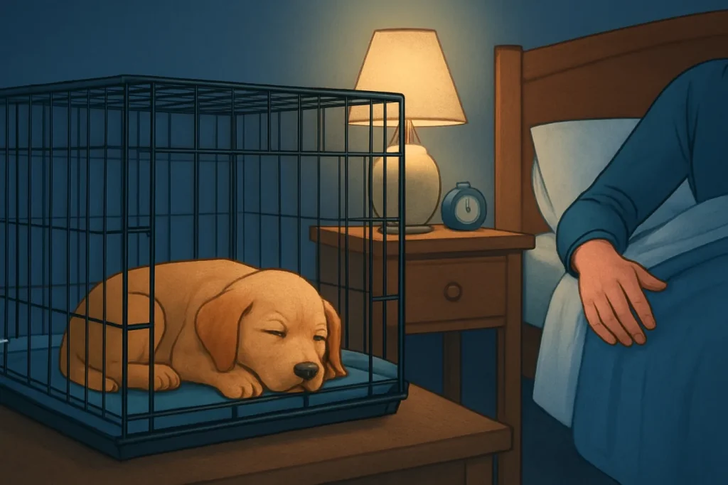 First night with a puppy at home: practical guide illustration