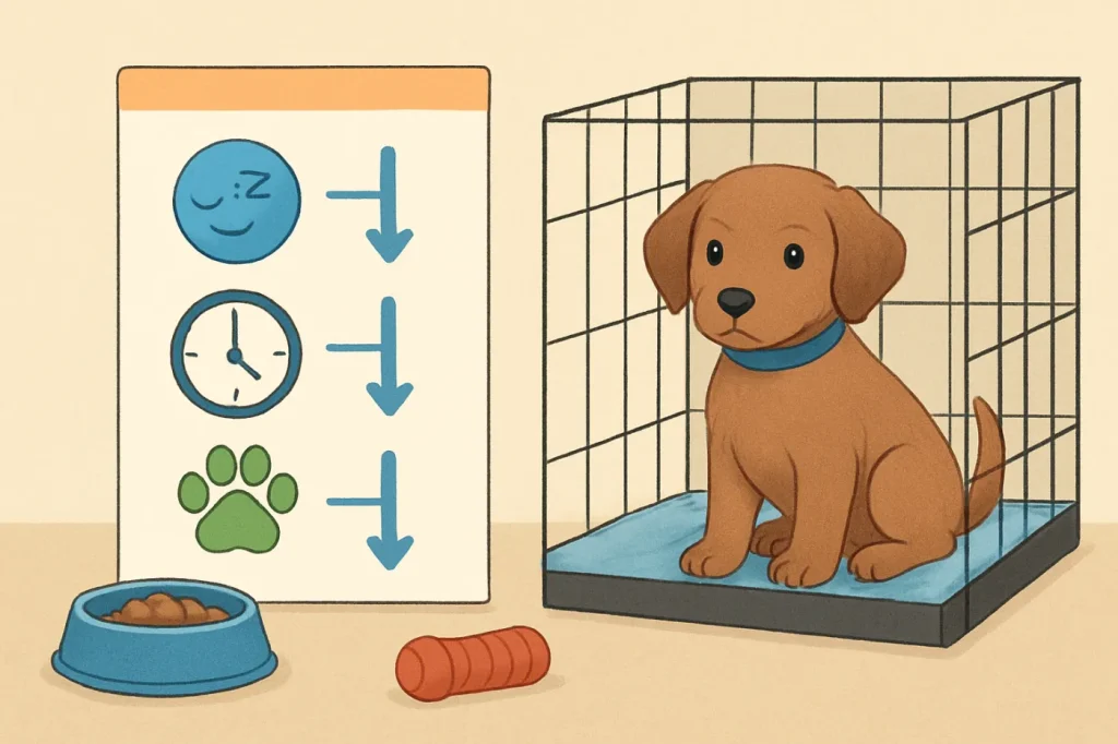 First week puppy schedule: practical guide illustration