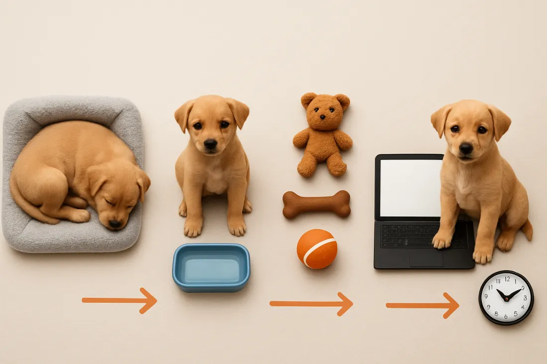 First week puppy schedule: visual comparison of options