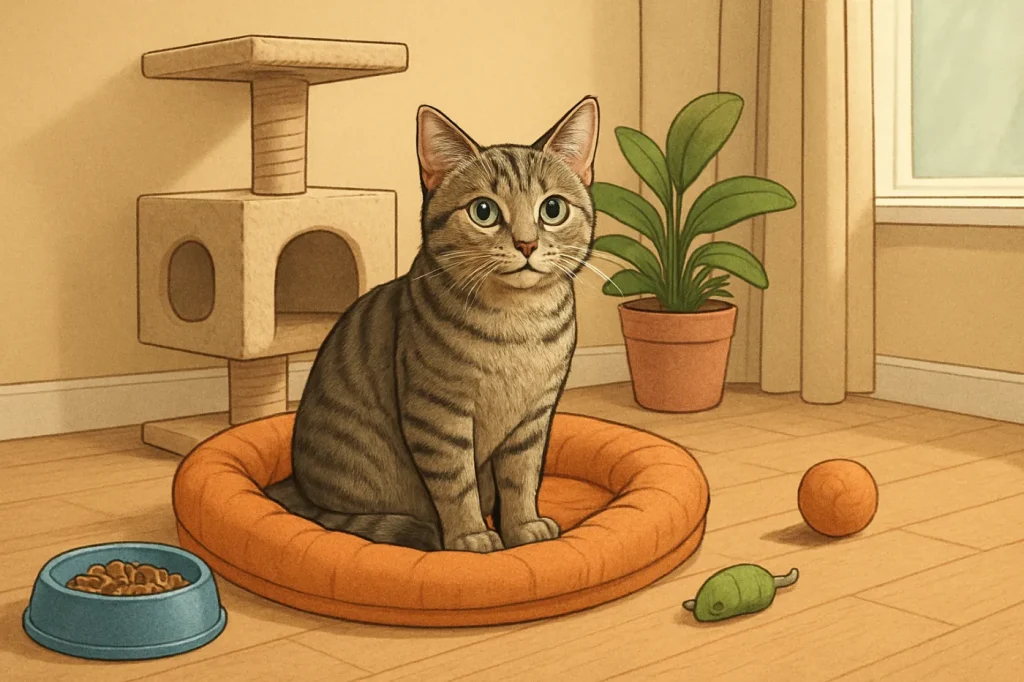 How to keep an indoor cat happy and healthy: practical guide illustration