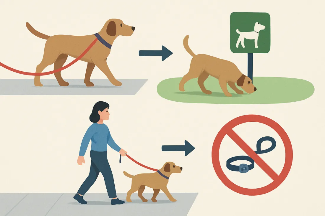 Dog leash laws and off-leash etiquette in the us: diagram of key elements