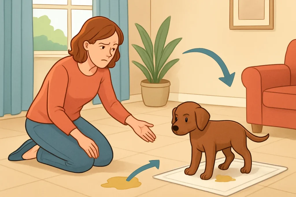 Basic house training mistakes new dog owners make: practical guide illustration