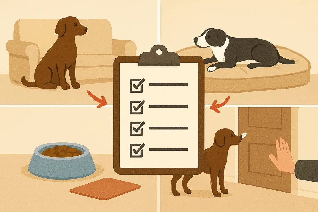 House rules checklist for new dog owners: visual comparison of options