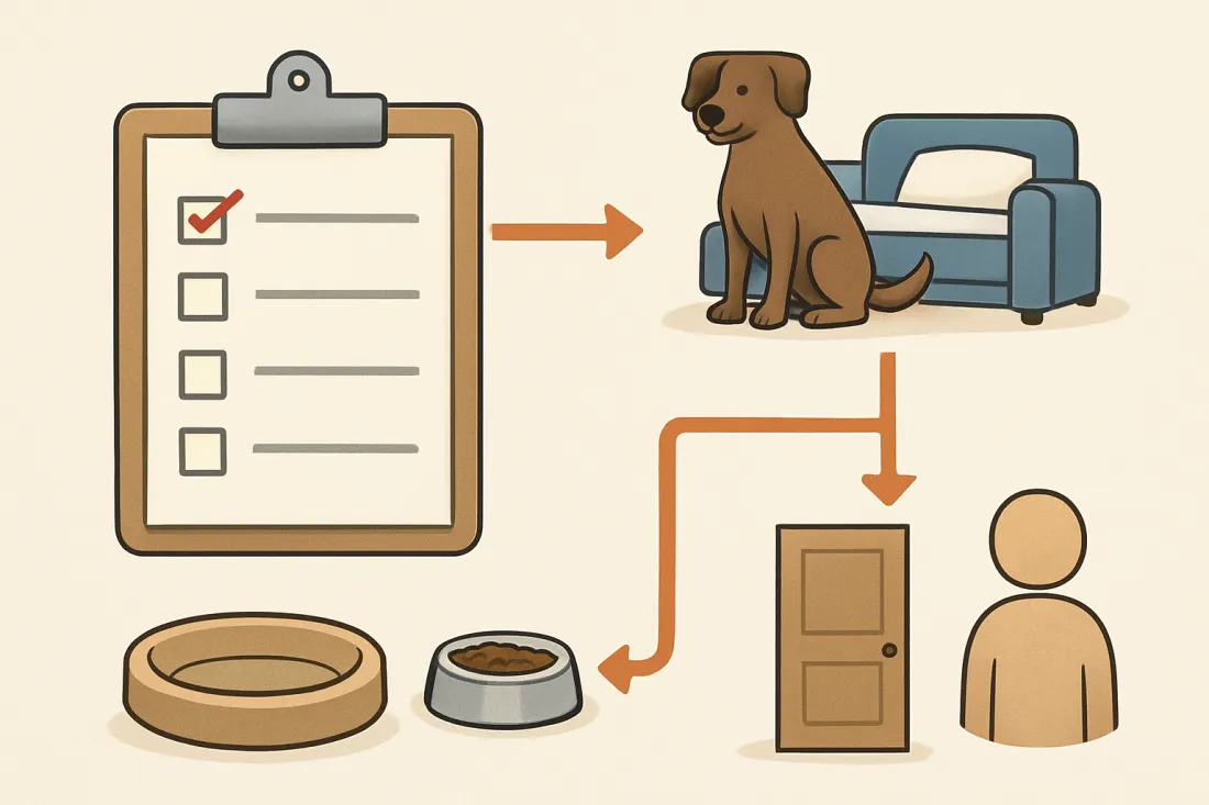 House rules checklist for new dog owners: diagram of key elements