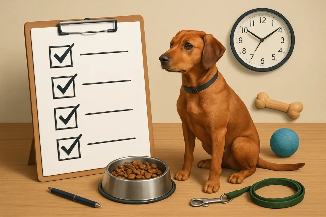 Daily routine for a well behaved dog: practical checklist before acting
