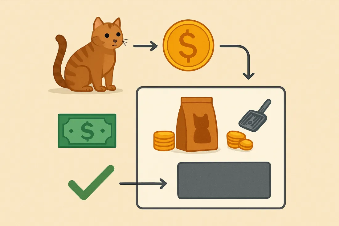 Cat ownership costs breakdown usa: diagram of key elements